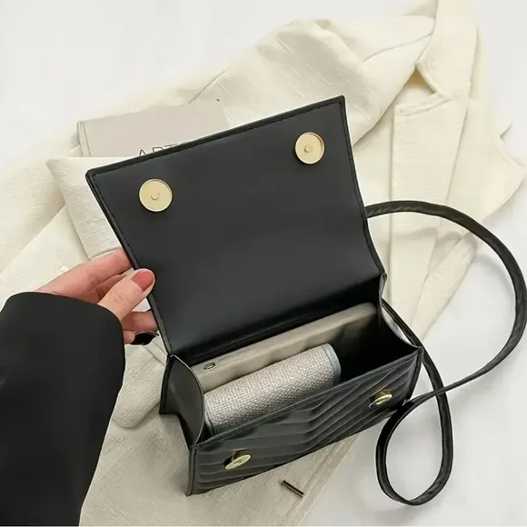 Elegant Unbranded Crossbody Bags w Gold Accents in Black, Rose, Khaki, White NIP - Picture 11 of 15